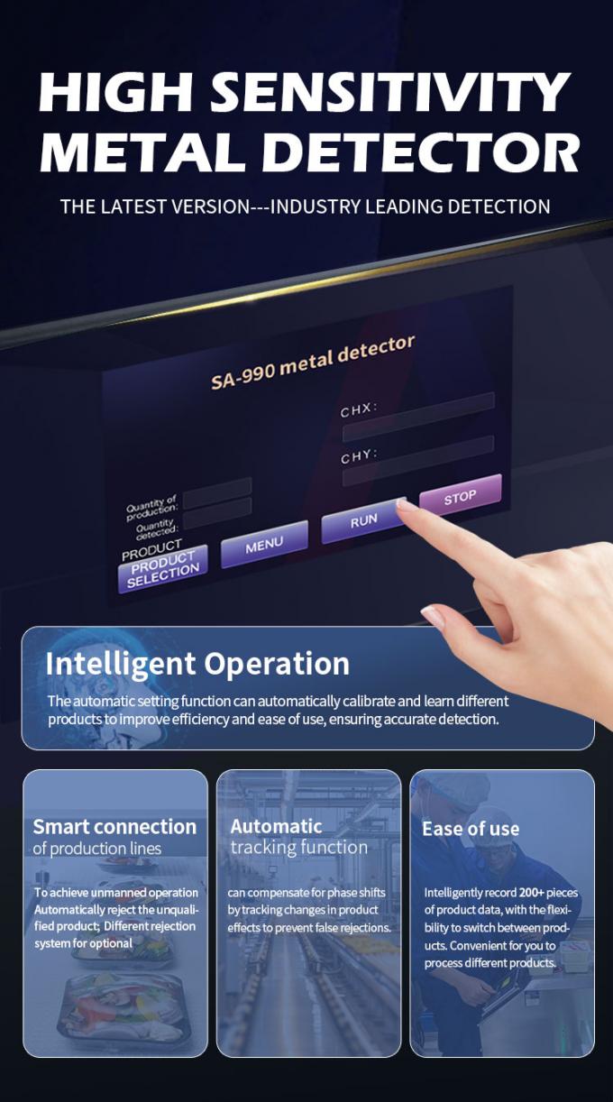 プラスチック ゴム 肉 ビスケット スナック コンベヤー 冷凍食品 産業用金属検出器 1