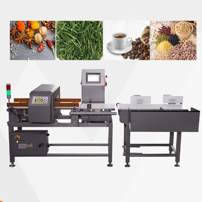 防水コンボのオンラインCheckweigherおよび金属探知器は馬小屋、± 0.1gの正確さを機械で造ります